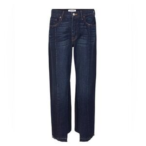 FRAME NOUVEAU LE MIX JEANS Size 25 Chewed Hem Mixmatched Dark Blue